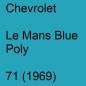 Preview: Chevrolet, Le Mans Blue Poly, 71 (1969).